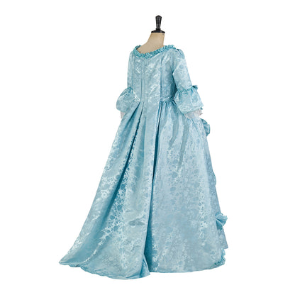 Rococo Inspired Elegant Brocade Ball Gown with Puff Sleeves for Historical Reenactments Renaissance Fairs Themed Balls Cosplay Halloween Christmas