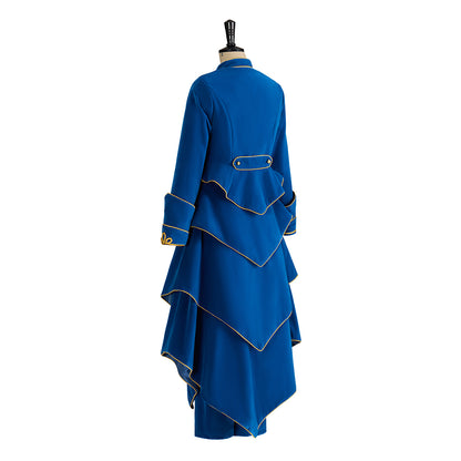 Baroque Inspired Rich Blue Gold - Embellished Tailcoat Style Ensemble for Historical Reenactments Baroque Themed Halloween Christmas