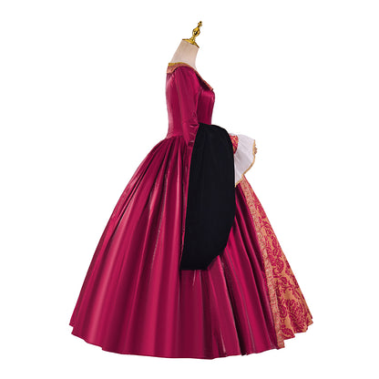 Tudor Inspired Regal Brocade Gown with Square Neckline and Two - Toned Sleeves for Historical Reenactments Renaissance Gatherings Themed Balls Cosplay Halloween Christmas