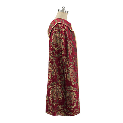 Medieval Brocade Patterned Shawl for Historical Reenactments Christmas Celebrations Gothic Halloween Christmas  Events Cosplay Occasions