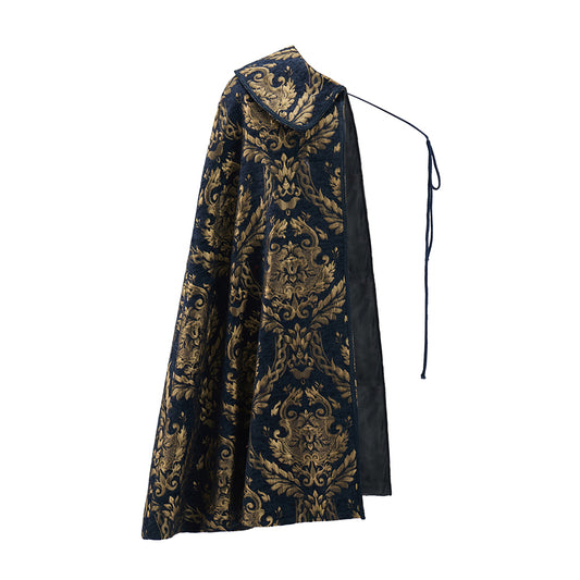 Medieval Brocade Patterned Shawl for Historical Reenactments Christmas Celebrations Gothic Halloween Christmas  Events Cosplay Occasions