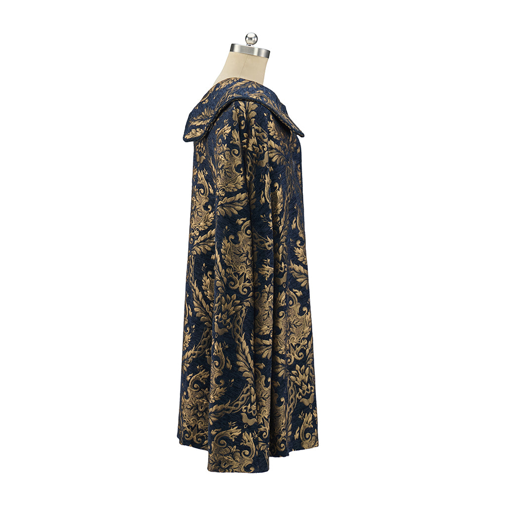 Medieval Brocade Patterned Shawl for Historical Reenactments Christmas Celebrations Gothic Halloween Christmas  Events Cosplay Occasions