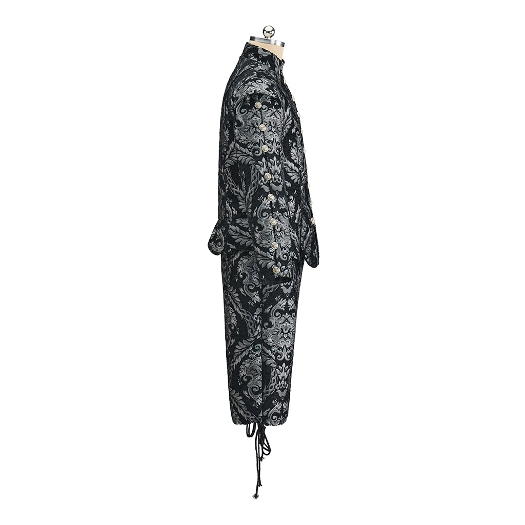 Baroque Inspired Patterned Embroidered Suit with Knee Length Breeches for Historical Reenactments Baroque Themed Gatherings Cosplay Halloween
