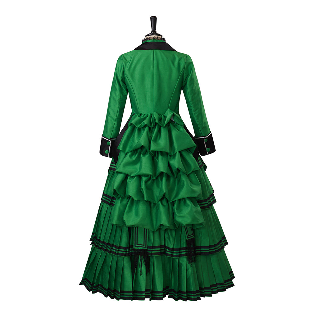 Medieval Style Teal Gown with Black Trim Double Breasted Design for Historical Reenactments Halloween or Christmas