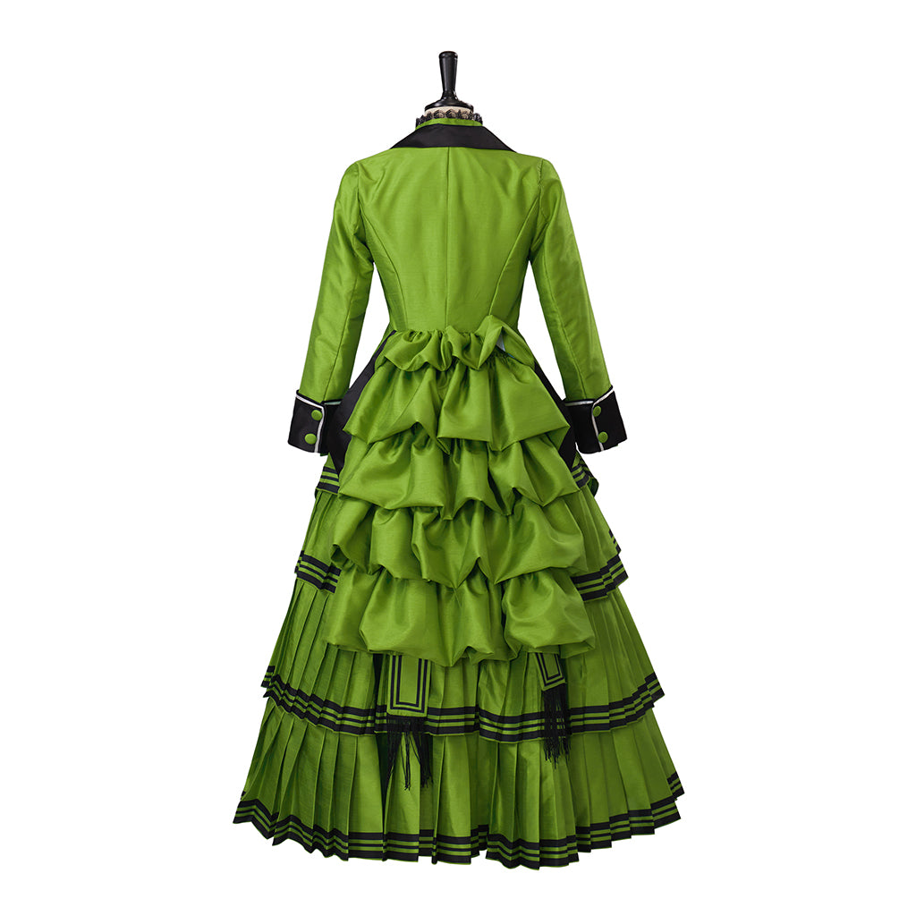 Medieval Style Teal Gown with Black Trim Double Breasted Design for Historical Reenactments Halloween or Christmas