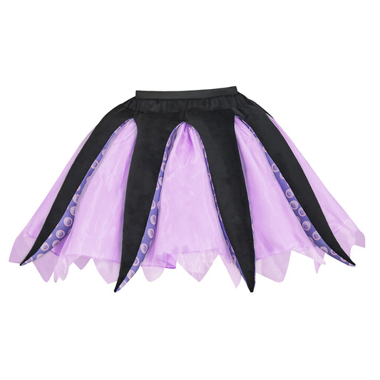 Medieval Inspired Black and Purple Layered Tutu Skirt with Petal Hem for Vintage Garden Parties Regency Themed Gatherings Halloween  Christmas