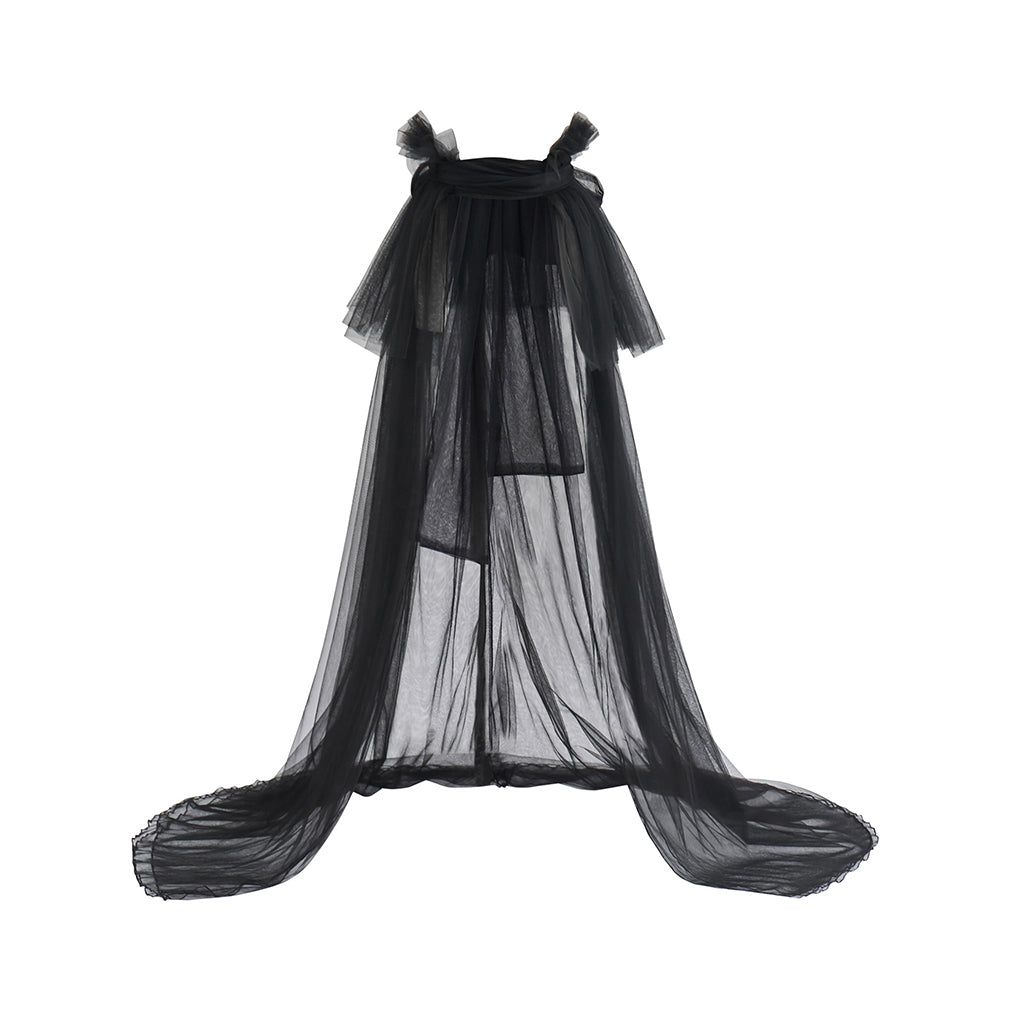 Medieval Black Sheer Train Dragging Cloak for Historical Reenactments Medieval Themed  Halloween Christmas Cosplay Events