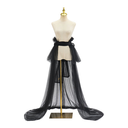 Medieval Black Sheer Train Dragging Cloak for Historical Reenactments Medieval Themed  Halloween Christmas Cosplay Events