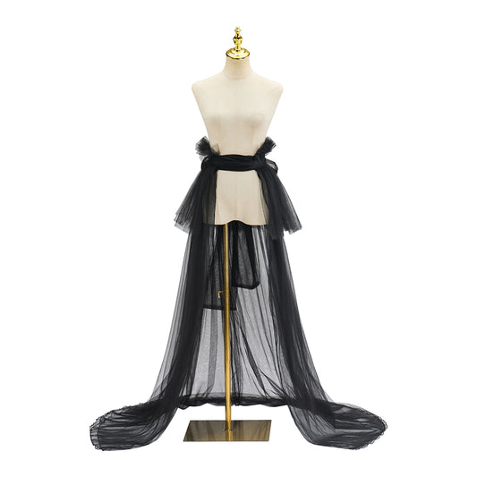 Medieval Black Sheer Train Dragging Cloak for Historical Reenactments Medieval Themed  Halloween Christmas Cosplay Events