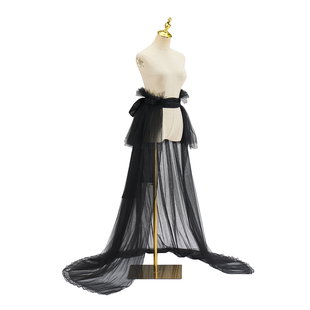 Medieval Black Sheer Train Dragging Cloak for Historical Reenactments Medieval Themed  Halloween Christmas Cosplay Events