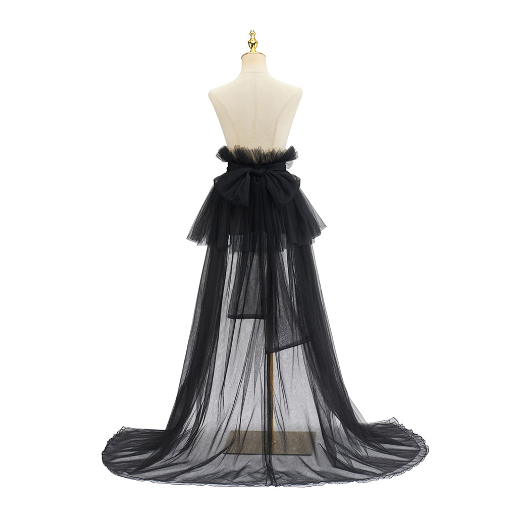 Medieval Black Sheer Train Dragging Cloak for Historical Reenactments Medieval Themed  Halloween Christmas Cosplay Events