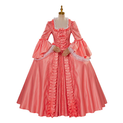 Retro Vintage Rococo Victorian Dress Trumpet Sleeve Party Costume Prom Dress Princess Shakespeare Solid Ball Gown Gentlewoman Orange Women's Royal Halloween Carnival Party Evening Dress Valentine's DayParty Masquerade Adults' Dress All