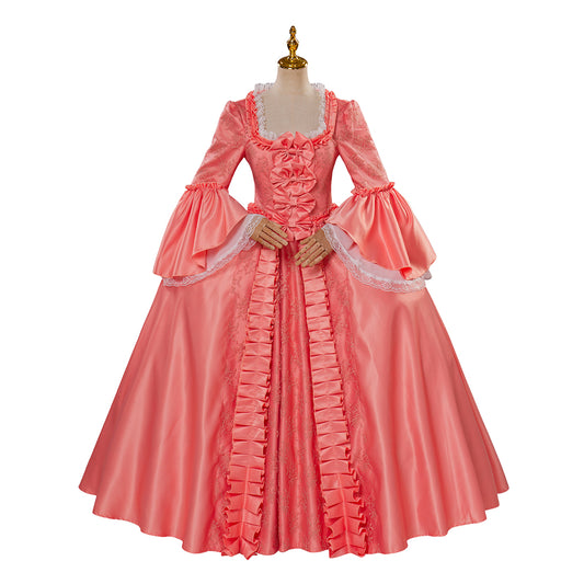 Retro Vintage Rococo Victorian Dress Trumpet Sleeve Party Costume Prom Dress Princess Shakespeare Solid Ball Gown Gentlewoman Orange Women's Royal Halloween Carnival Party Evening Dress Valentine's DayParty Masquerade Adults' Dress All