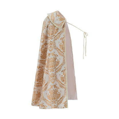Medieval Brocade Patterned Shawl for Historical Reenactments Christmas Celebrations Gothic Halloween Christmas  Events Cosplay Occasions