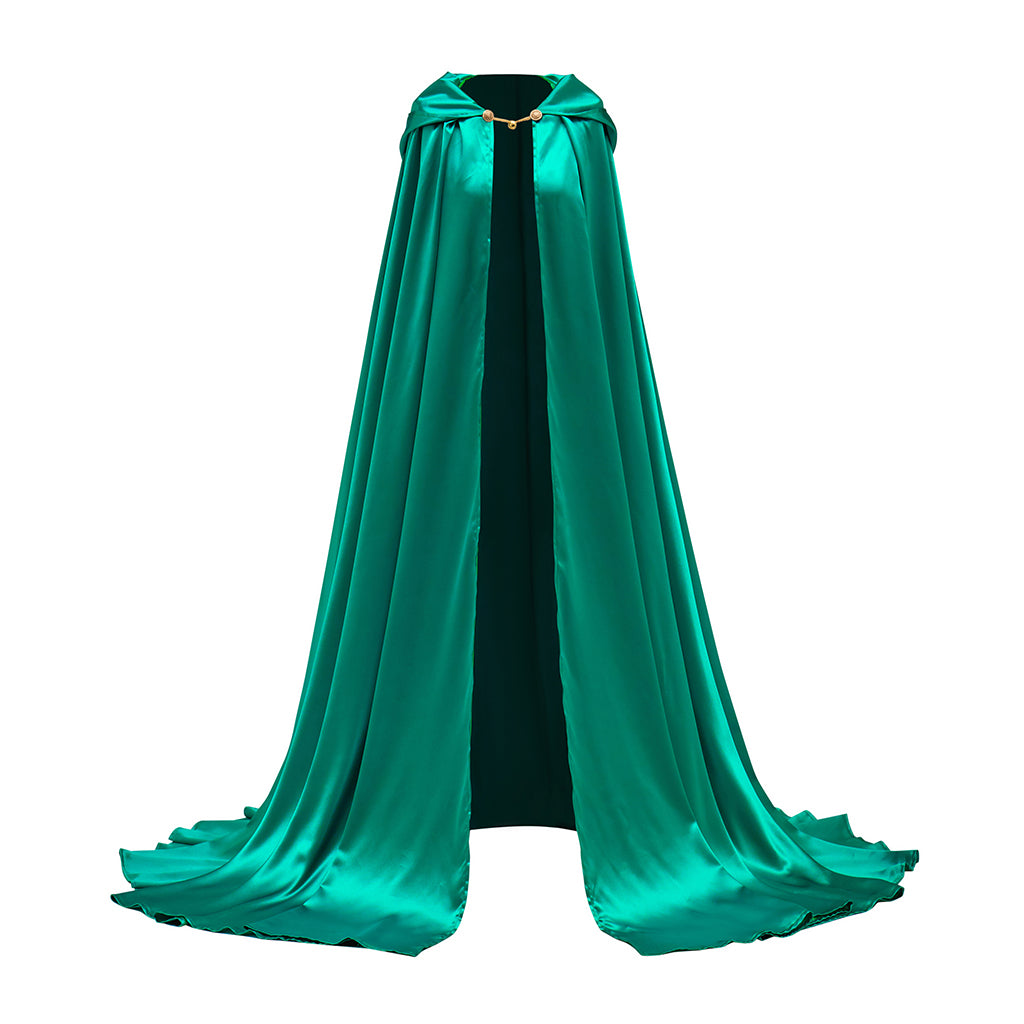 Medieval Red Satin Cloak with Long Train for Historical Reenactments Medieval Themed Gatherings Royal  Halloween Christmas Cosplay Events