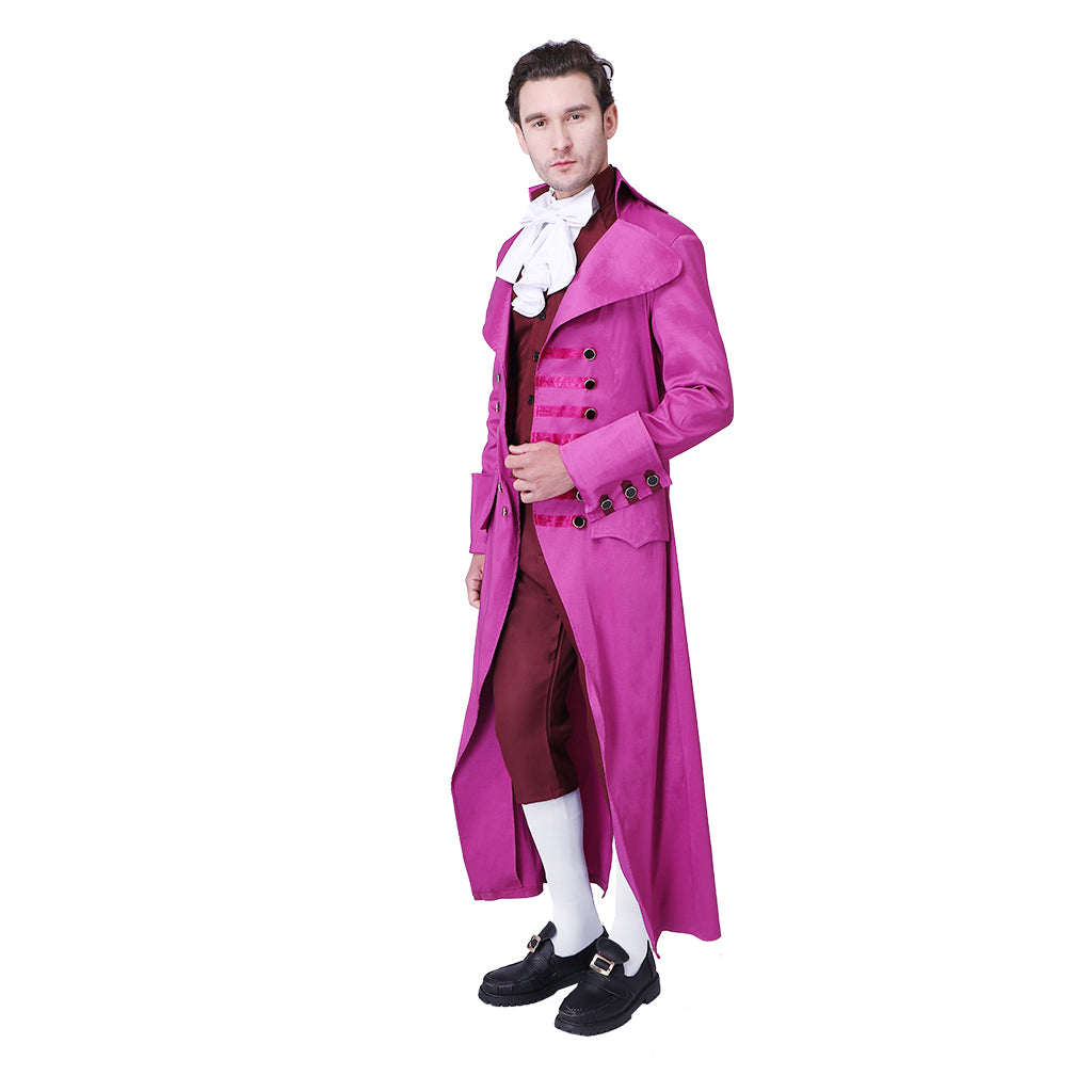 Regency Era Men's Pink Frock Coat Ensemble with Waistcoat and Cravat for Historical Reenactments Cosplay Events or Halloween Christmas or Parties