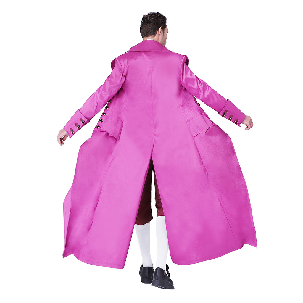 Regency Era Men's Pink Frock Coat Ensemble with Waistcoat and Cravat for Historical Reenactments Cosplay Events or Halloween Christmas or Parties