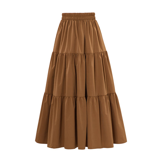 Renaissance Style Brown Long Tiered Skirt for Historical Reenactments Cosplay Events Medieval Themed Gatherings Halloween Christmas