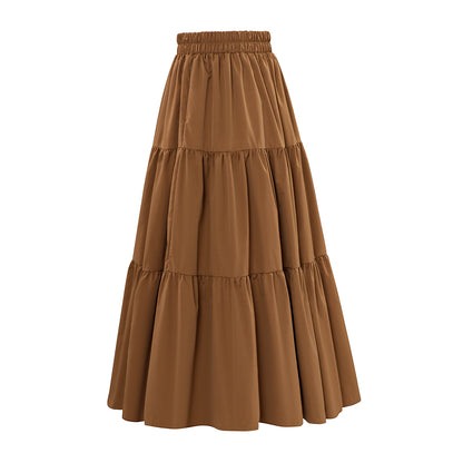 Renaissance Style Brown Long Tiered Skirt for Historical Reenactments Cosplay Events Medieval Themed Gatherings Halloween Christmas