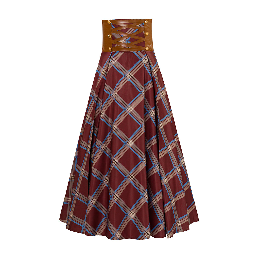Renaissance Style Brown Long Skirt with Trimmed Hem for Historical Reenactments Cosplay Events Medieval Themed Gatherings Halloween Christmas