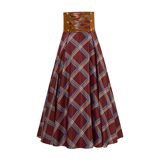 Renaissance Style Brown Long Skirt with Trimmed Hem for Historical Reenactments Cosplay Events Medieval Themed Gatherings Halloween Christmas