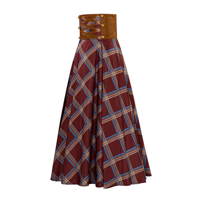 Renaissance Style Brown Long Skirt with Trimmed Hem for Historical Reenactments Cosplay Events Medieval Themed Gatherings Halloween Christmas