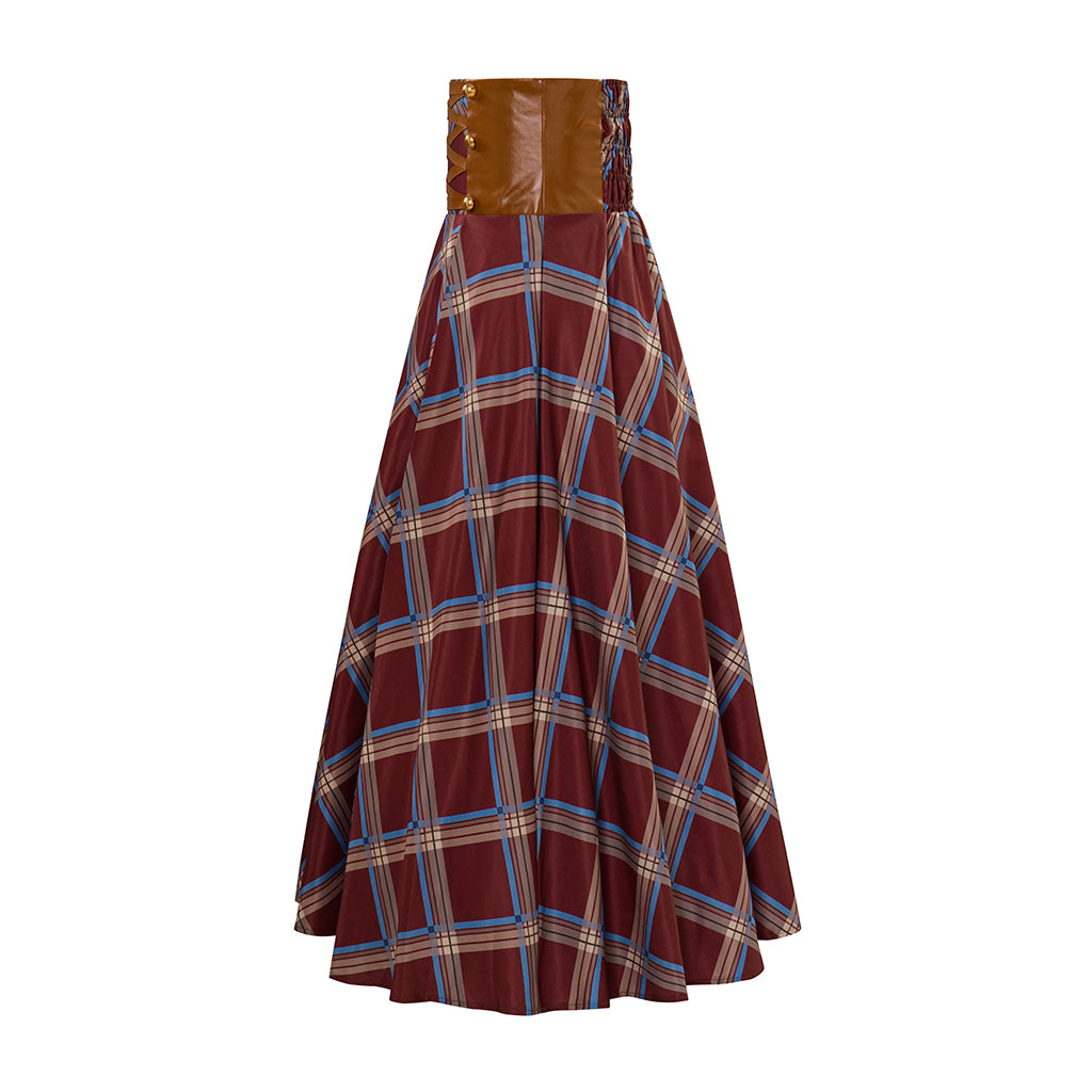 Renaissance Style Brown Long Skirt with Trimmed Hem for Historical Reenactments Cosplay Events Medieval Themed Gatherings Halloween Christmas