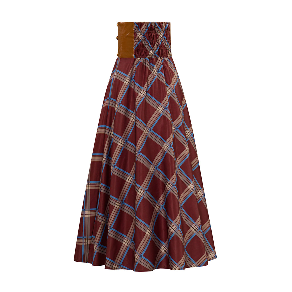 Renaissance Style Brown Long Skirt with Trimmed Hem for Historical Reenactments Cosplay Events Medieval Themed Gatherings Halloween Christmas
