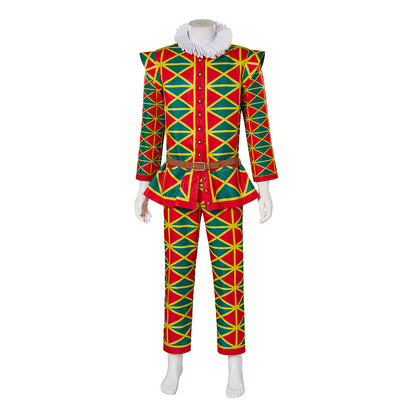 Medieval Style Colorful Diamond Patterned Suit for Historical Reenactments Cosplay Events Renaissance Fairs Halloween or Christmas Themed Parties