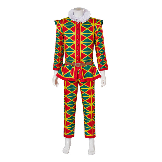 Medieval Style Colorful Diamond Patterned Suit for Historical Reenactments Cosplay Events Renaissance Fairs Halloween or Christmas Themed Parties