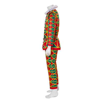 Medieval Style Colorful Diamond Patterned Suit for Historical Reenactments Cosplay Events Renaissance Fairs Halloween or Christmas Themed Parties