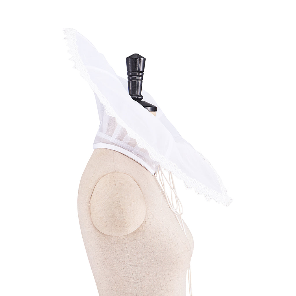 Medieval White Sheer Ruff Collar with Stiffened Design for Historical Reenactments Colonial Themed Gatherings Cosplay Events Halloween Christmas