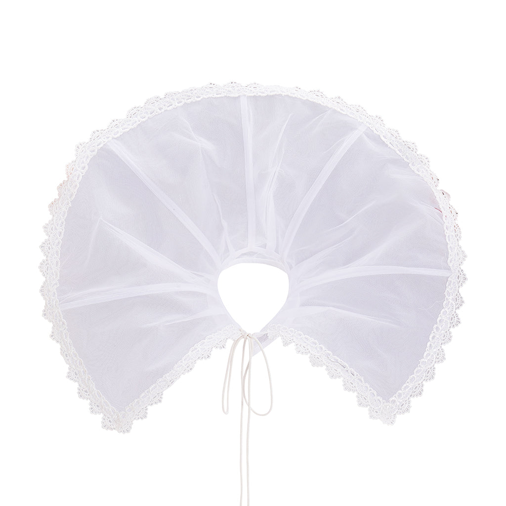 Medieval White Sheer Ruff Collar with Stiffened Design for Historical Reenactments Colonial Themed Gatherings Cosplay Events Halloween Christmas
