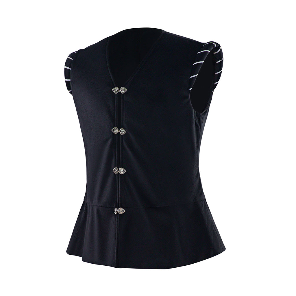 Renaissance Style Black Sleeveless Vest for Historical Reenactments Cosplay Events Medieval Themed Gatherings Halloween Christmas
