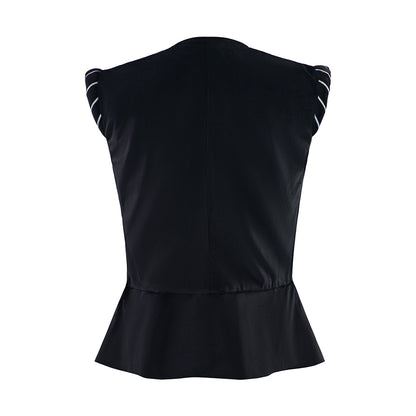Renaissance Style Black Sleeveless Vest for Historical Reenactments Cosplay Events Medieval Themed Gatherings Halloween Christmas