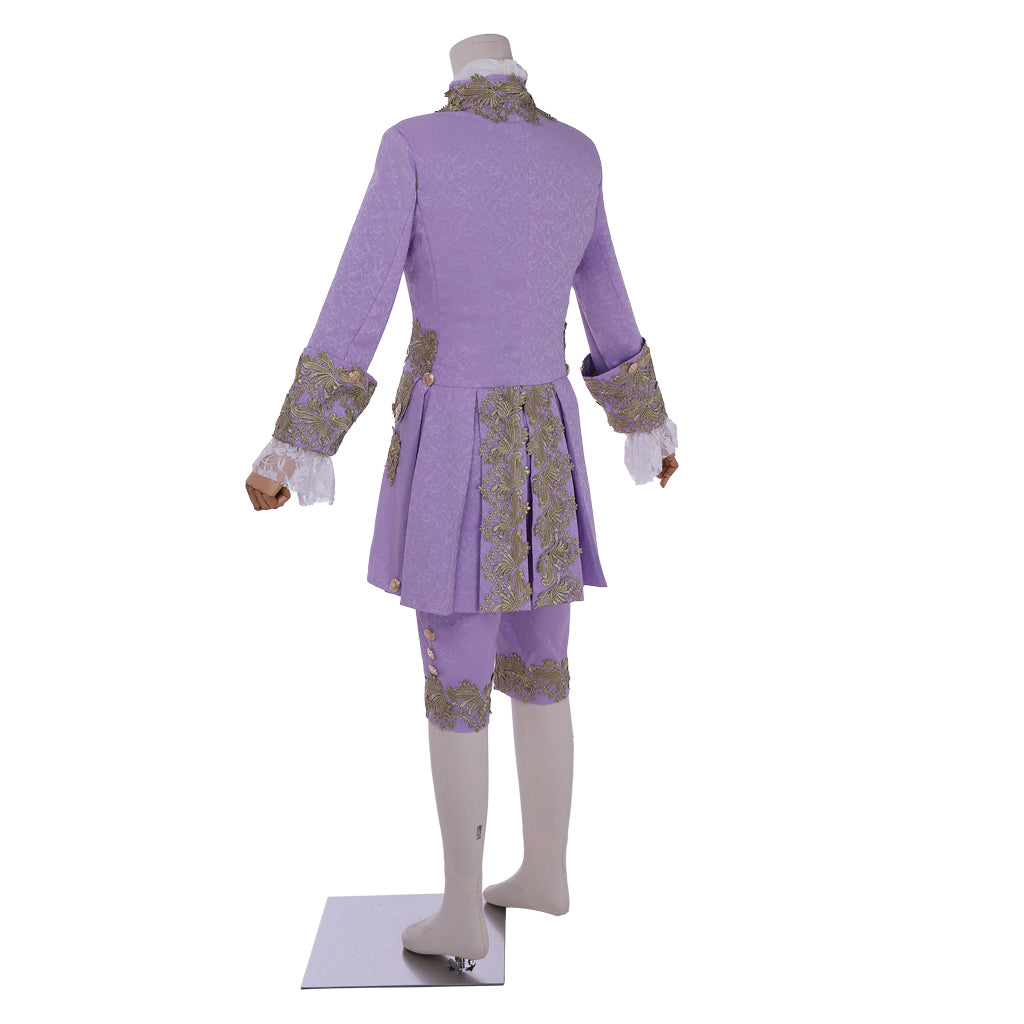 Medieval Men's Rococo Court Suit with Intricate Gold Embroidery Cosplay Stage Costume Adult Halloween Christmas Party Themed Outfit
