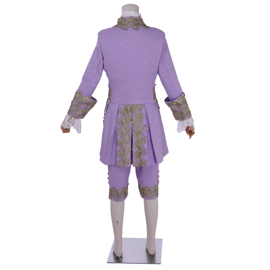 Medieval Men's Rococo Court Suit with Intricate Gold Embroidery Cosplay Stage Costume Adult Halloween Christmas Party Themed Outfit