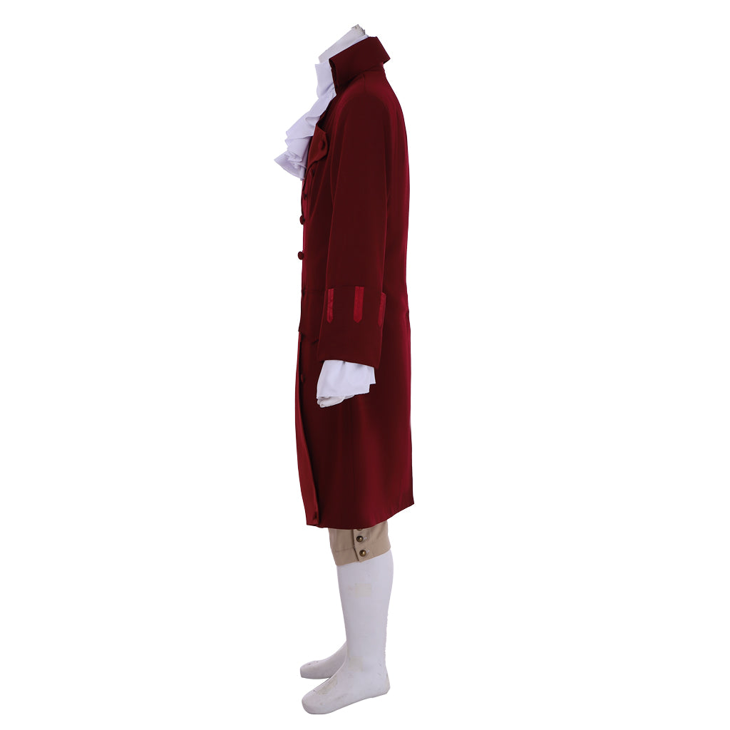 Medieval Men's Burgundy Rococo Court Suit Cosplay Stage Costume Adult Halloween Christmas Party Themed Outfit