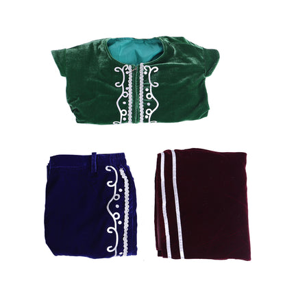 Medieval Men's Green Vest with Cloak Medieval Cosplay Stage Costume Adult Halloween Party Themed Outfit