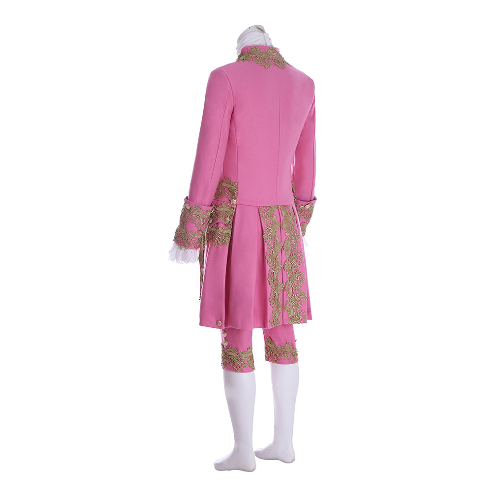 Medieval Men's Rococo Court Suit with Intricate Gold Embroidery Cosplay Stage Costume Adult Halloween Christmas Party Themed Outfit