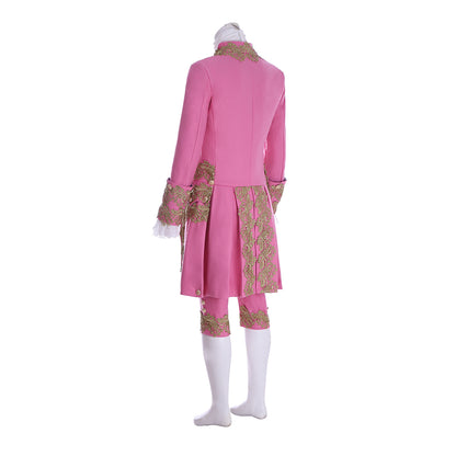 Medieval Men's Rococo Court Suit with Intricate Gold Embroidery Cosplay Stage Costume Adult Halloween Christmas Party Themed Outfit