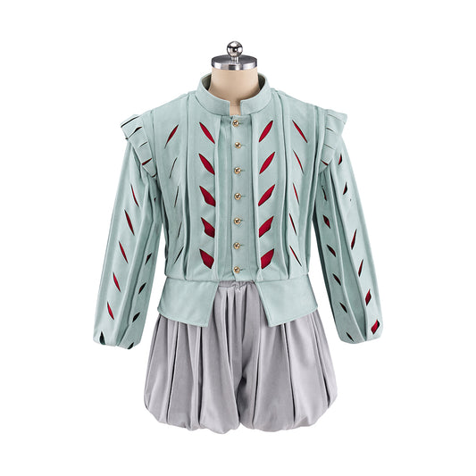 Medieval Light Green Embroidered Coat and Breeches Set for Historical Reenactments Theatrical Performances Halloween Christmas