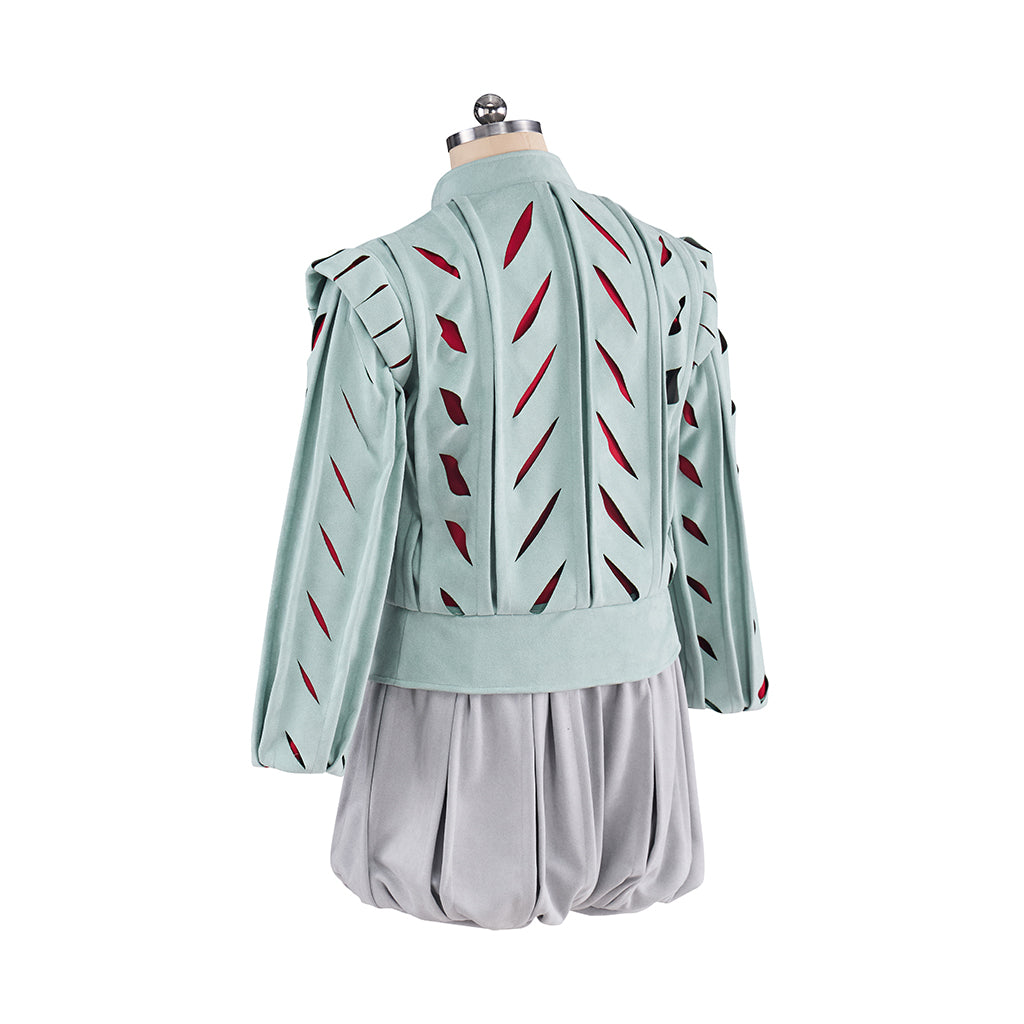 Medieval Light Green Embroidered Coat and Breeches Set for Historical Reenactments Theatrical Performances Halloween Christmas