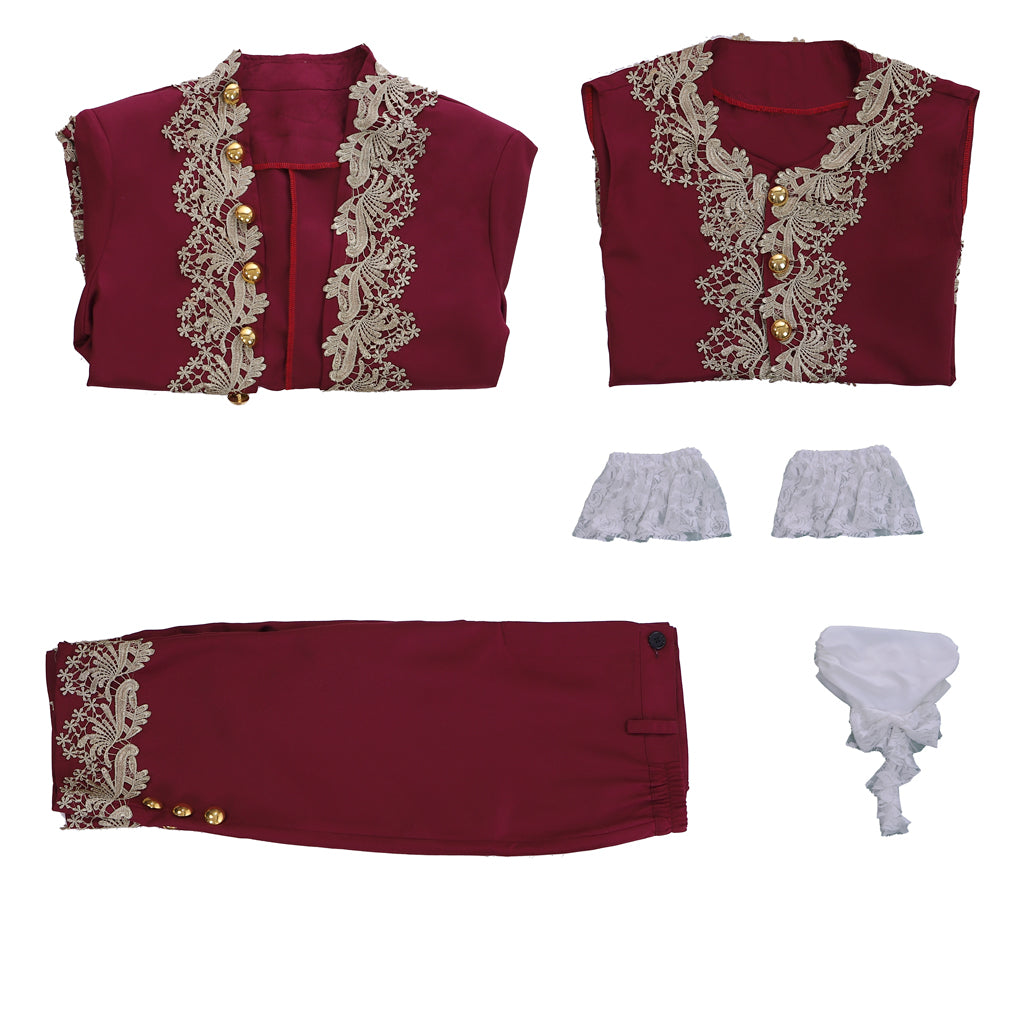Medieval Men's Rococo Court Suit with Intricate Gold Embroidery Cosplay Stage Costume Adult Halloween Christmas Party Themed Outfit