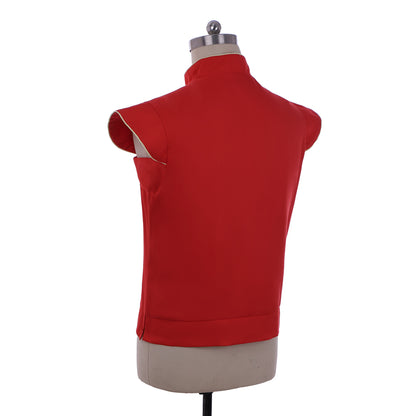 Medieval Men's Red Sleeveless Lace  Up Vest Cosplay Stage Costume Adult Party Themed Outfit Adult Halloween Party Themed Outfit