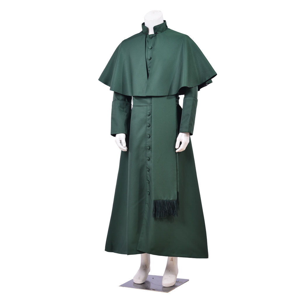 Medieval Men's Dark Green Monk Robe Costume Cosplay Stage Outfit Adult Halloween Christmas Party Themed Outfit