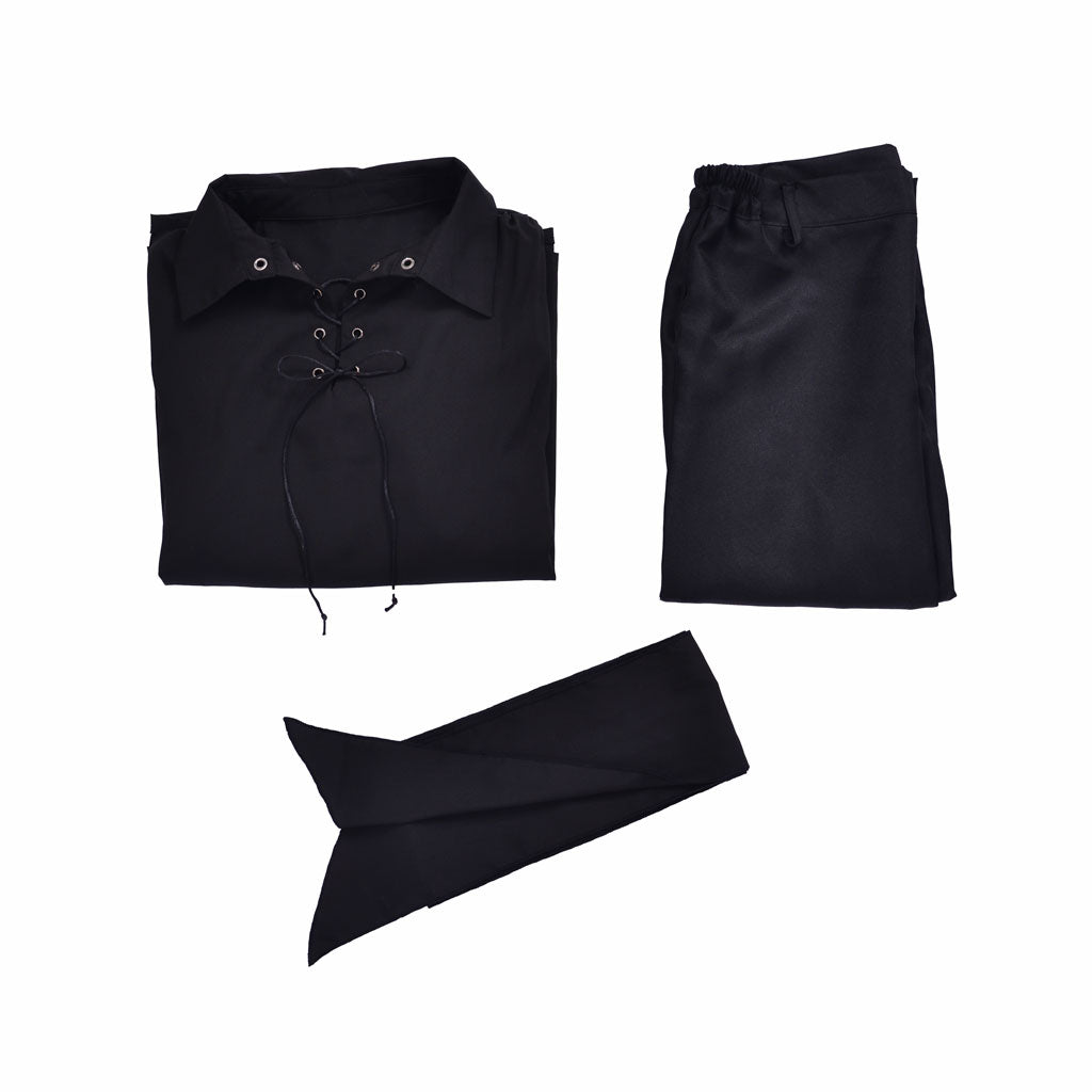 Medieval Men's Black Simple - Styled Aristocratic Court Costume Cosplay Stage Outfit Adult Halloween Christmas Party Themed Outfit