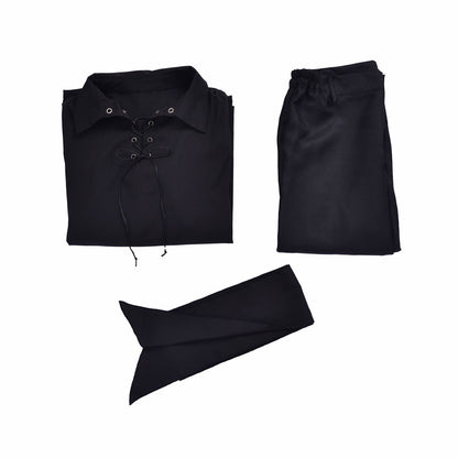 Medieval Men's Black Simple - Styled Aristocratic Court Costume Cosplay Stage Outfit Adult Halloween Christmas Party Themed Outfit