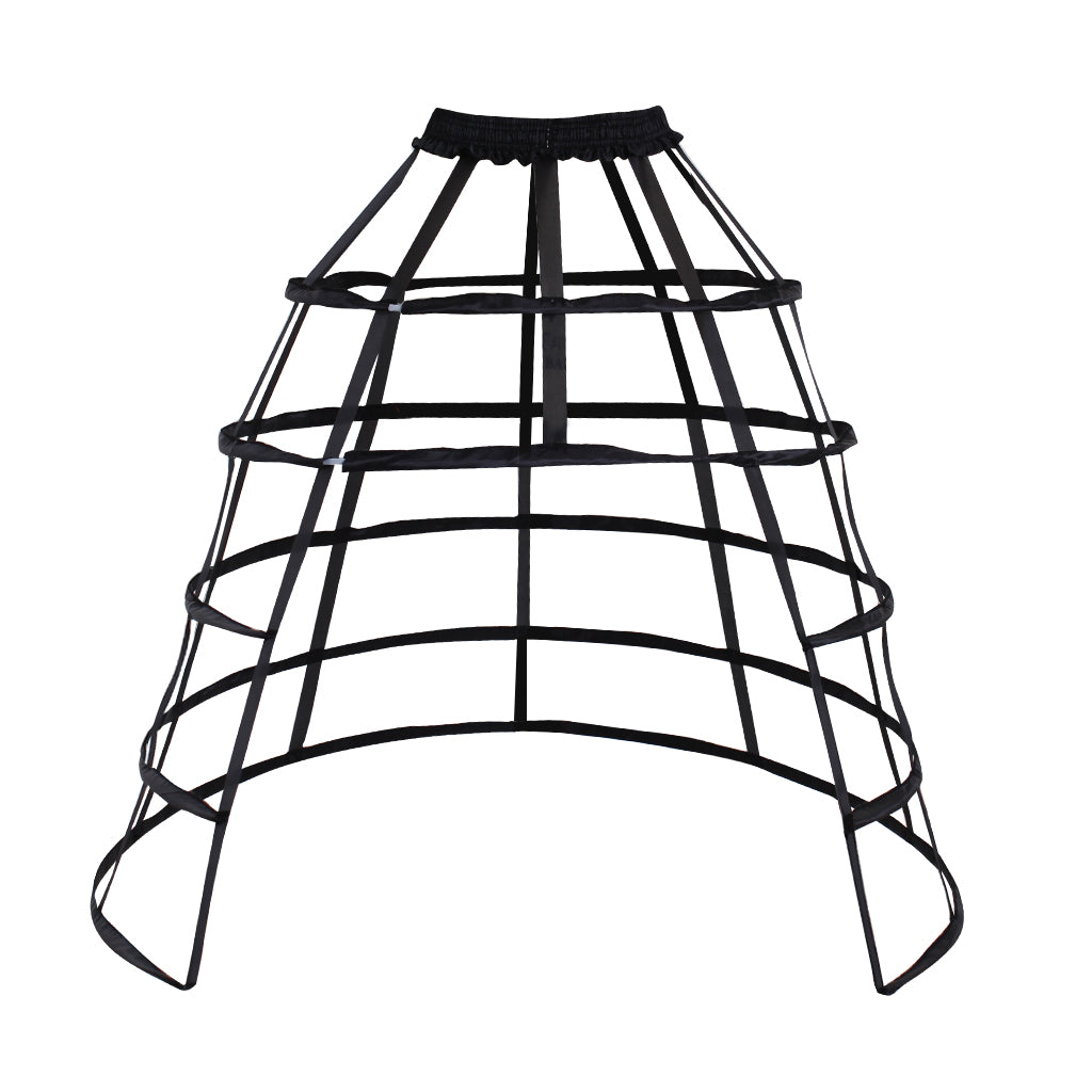 Women's White Baroque Cage Hoop Skirt Pannier Victorian Crinoline Underskirt Vintage Petticoat for Ball Dress Cosplay Princess Dress Rococo Style