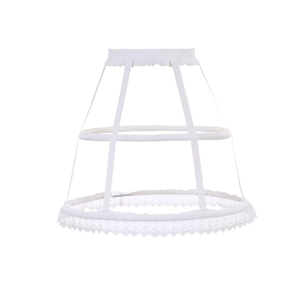 Women's Baroque Pannier Petticoat Victorian Bustle Cage Hoop Skirt Underskirt Crinoline Cosplay Vintage Petticoat White Bird Cage 2 Hoops Skirt Petticoat for Baroque Waistband Crinoline Rococo Pannier Underskirt Slip